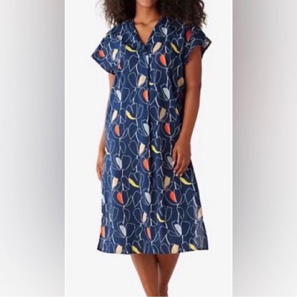 The Company Store Cotton Printed Voile Womens Caftan Sz L